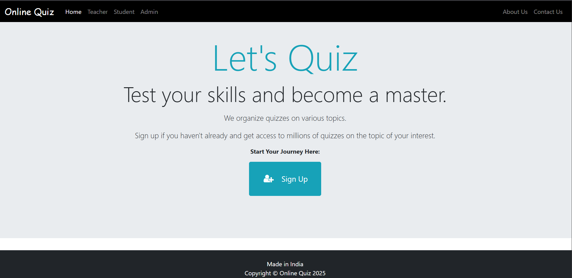 Online Quiz website preview image